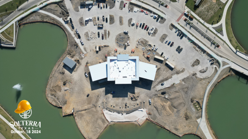 Aerial View of the rooftop of The Headquarters Amenity Complex. Captured on October 18th, 2024.