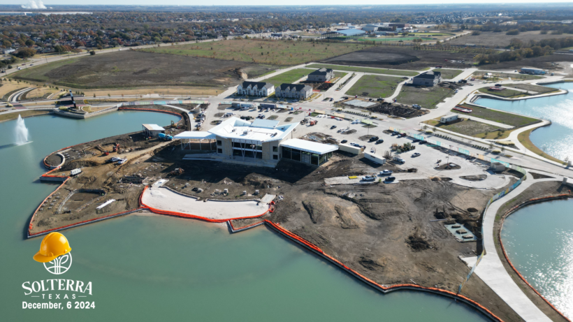 Aerial view showing the constuction in the back of The Headquarters Amenity Complex. Captured on December 6th, 2024.
