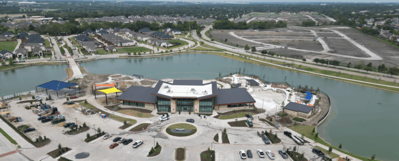 Aerial showing the construction in the front. Captured on September 5, 2025. 