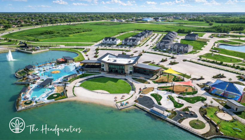 Aerial view of the Headquarters at Solterra Texas Amenity Complex